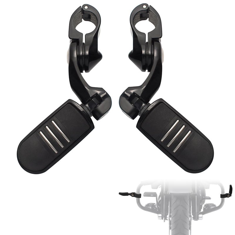 FOVPLUE 125 Highway FootpegsShort Angled Adjustable Highway Pegs wMounts for Harley Touring Street Glide Electra Glide Road King Softail CVO Dyna Trike VRSC Sportster w114 Engine GuardBlack3