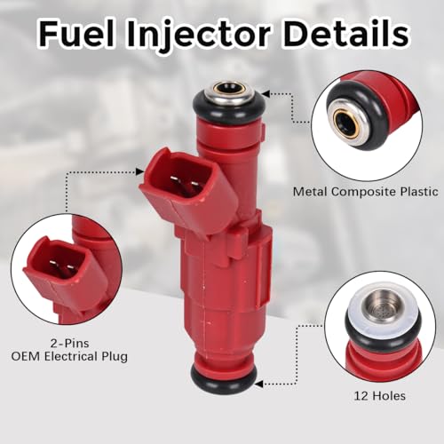 RLP Fuel Injectors 12 Holes 353102E000 Compatible with Hyundai 18 Elantra 2011 2012 2013 2014 2015 2016 Kia Forte 20142016 Replace 842123754Pcs - Image 3