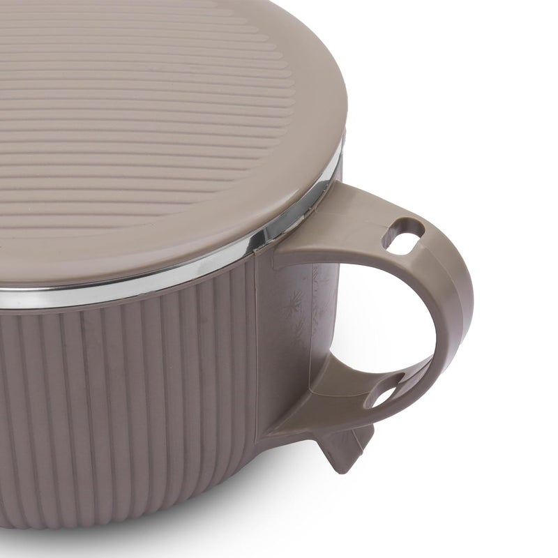 JAYPEE PLUS وعاء حساء ريب توك من الفولاذ المقاوم للصدأ مع غطاء وملعقة لوجبة الإفطار اليومية، بوهة، كورن فليكس، حبوب، مناسب كهدية عيد ميلاد للبنات والأولاد، 900 مل، رمادي مرآة - Image 4