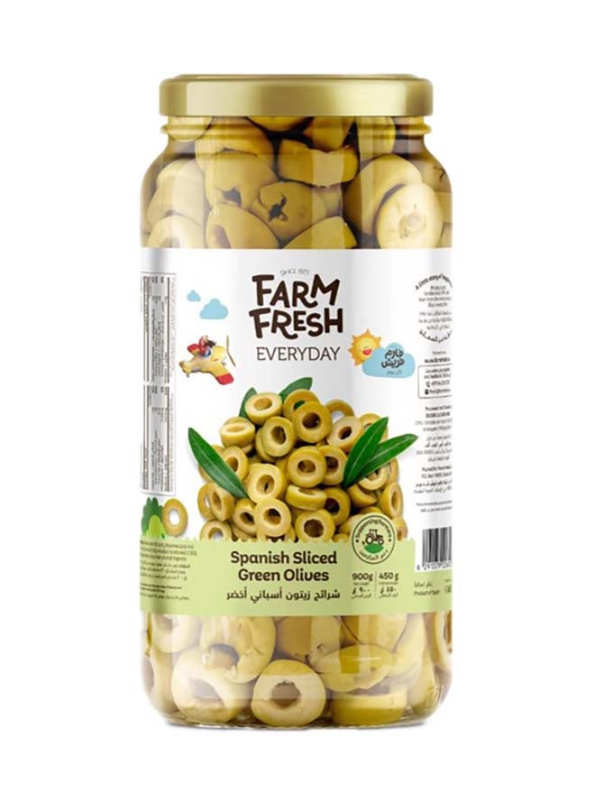 Farm Fresh Spanish Sliced Green Olives 900g - Image 1