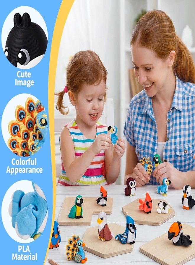 YILCER 16pcs 3D Printed Animals Set Articulated Bird Toys Pinata Stuffers Goodie Bag Fillers Spring Bird Toys Pocket Pets Desk Pets Sensory Fidget Toys Gifts for Kids & Bird Lovers - Image 2