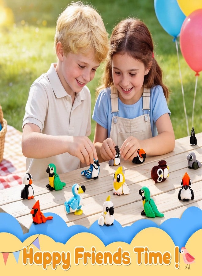 YILCER 16pcs 3D Printed Animals Set Articulated Bird Toys Pinata Stuffers Goodie Bag Fillers Spring Bird Toys Pocket Pets Desk Pets Sensory Fidget Toys Gifts for Kids & Bird Lovers - Image 3