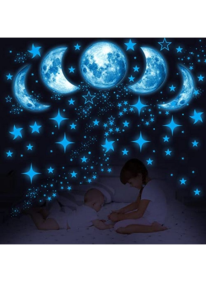 Robmoda Glow in The Dark Stars for Ceiling, Starry Sky Stars and Moon Wall Decals, Space Solar System Galaxy Planets Wall Decors, Perfect Gifts for Kids Nursery Bedroom Living Room, Birthday Party Christmas - Image 1
