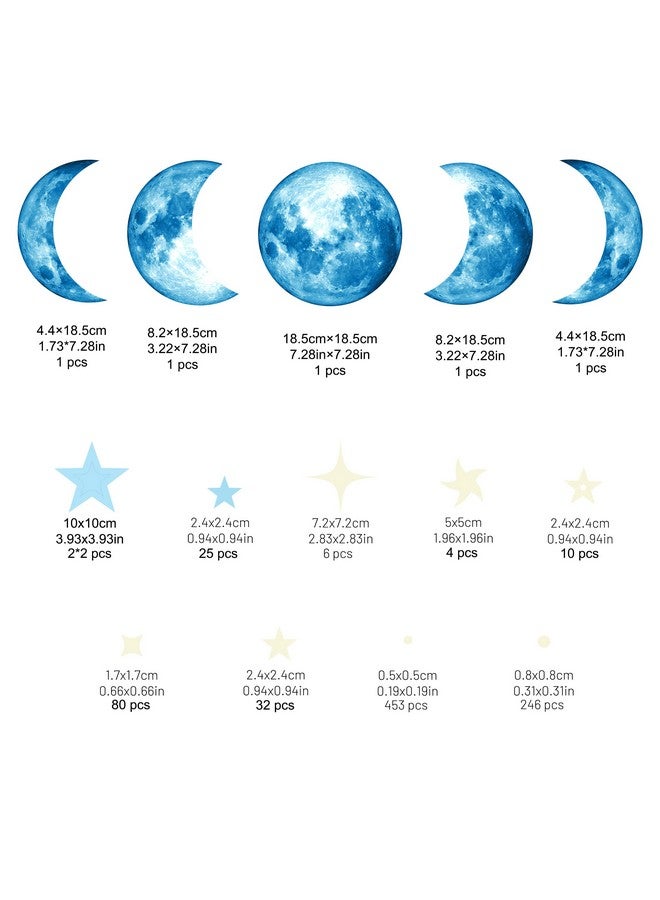 Robmoda Glow in The Dark Stars for Ceiling, Starry Sky Stars and Moon Wall Decals, Space Solar System Galaxy Planets Wall Decors, Perfect Gifts for Kids Nursery Bedroom Living Room, Birthday Party Christmas - Image 5