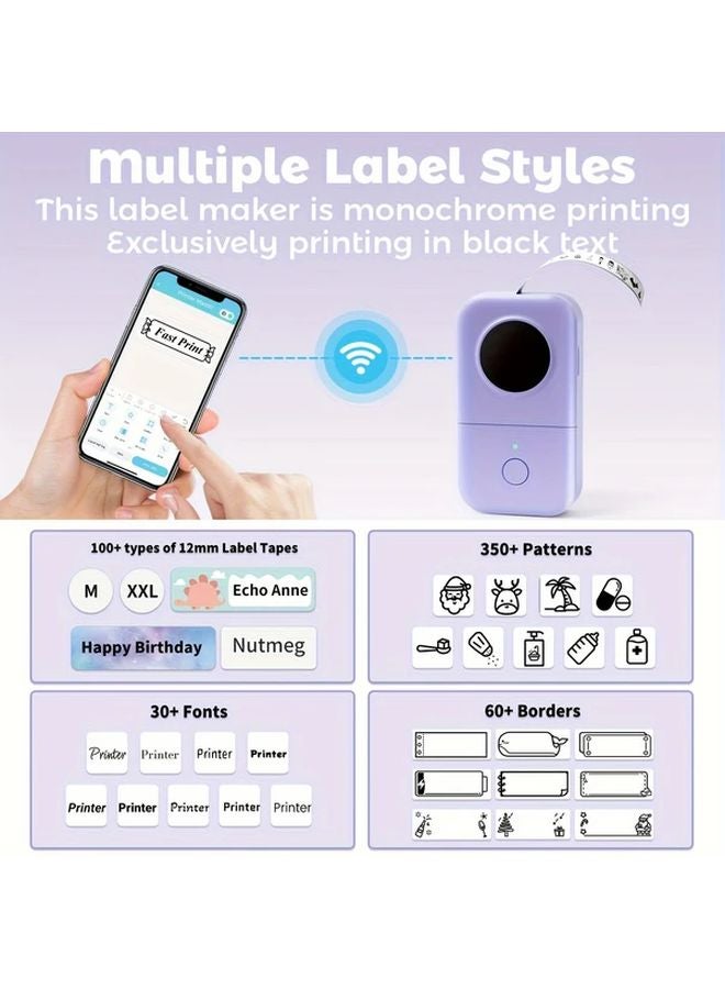 Wireless Portable Label Maker Grey Thermal Printer For Home Office Organizing - Image 4