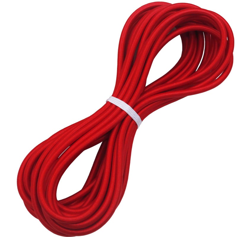 Huouo 14 Elastic Bungee Shock Cords 25 Feet Marine Grade Kayak Heavy Stretch String Rope  Tie Down Trailer Straps for DIY Projects Red