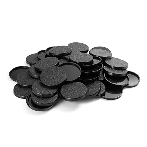 EasyPegs 40mm Textured Plastic Round Bases or 157 inch Wargames Table Top Games 100 Count - Image 1