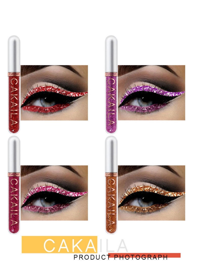 SYOSI 8 Colors Colored Colorful Matte Liquid Makeup Eyeliner Liquid Set Stamps Shapes for Eyes, Pink Red Yellow Blue Purple White Black Matte Liquid Eyeliner Waterproof Color Eye Liners Pencil for Women - Image 4