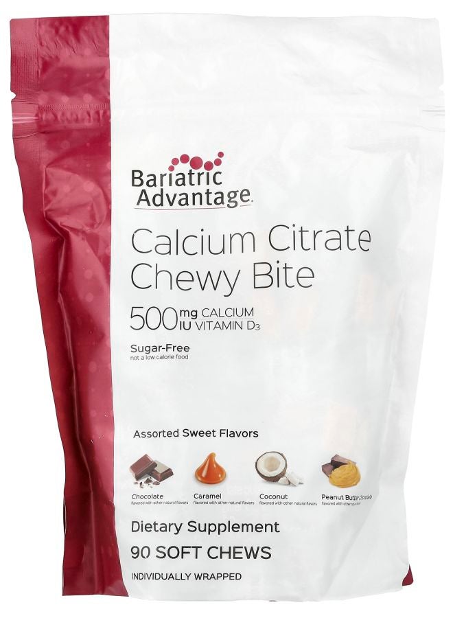Bariatric Advantage Calcium Citrate Chewy Bite Sugar-Free Assorted Sweet 90 Soft Chews