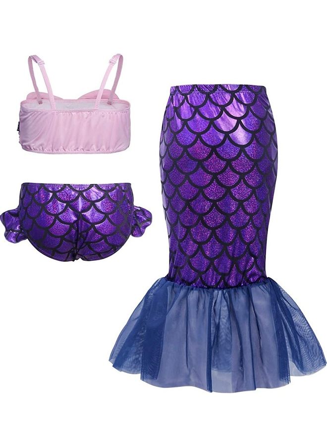 NIBEMINENT 3-Piece Mermaid Swimming Costume Set 100cm - Image 2