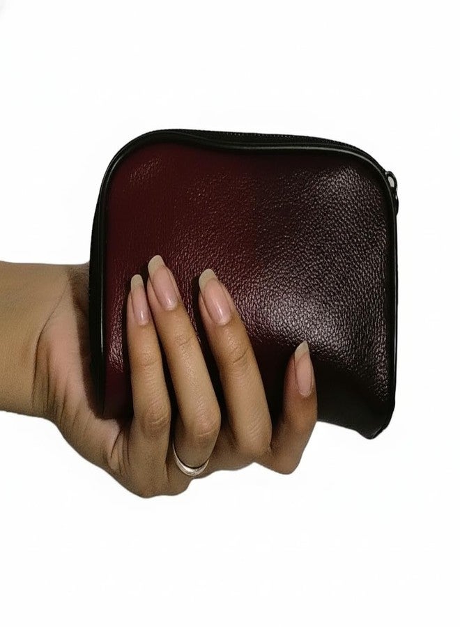 Delegarde Small Coin Purse for Women Ladies Hand Wallet (Maroon) - Image 3
