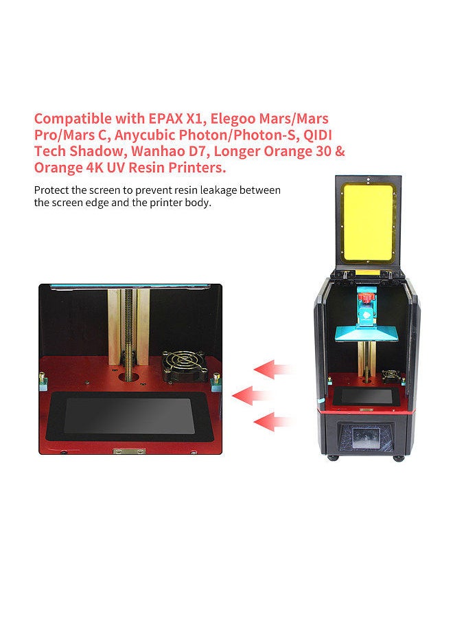 Generic - Black LCD Gasket 6.5 x 4.1in Protection from Resin Spill with Non-dust Cloths Compatible with Wanhao D7 Photon Photon-S 5.5 Inch LCD Resin 3D Printer - Image 1