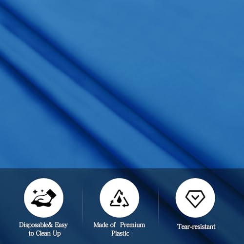 tujol Royal Blue 6 Pack Plastic Table Cloth 54" x 108", Disposable Tablecloths Rectangle Table Cover, Plastic Table Cloths for Parties - Image 4