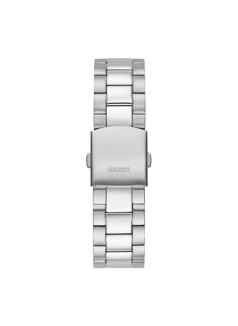 GUESS ساعة جيس للرجال علبة فضية اللون من الفولاذ المقاوم للصدأ فضية اللون GW0542G1  - Image 4