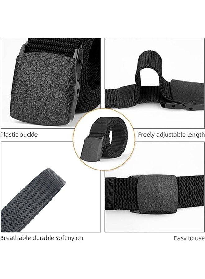 يانيك أحزمة عمل للرجال، أحزمة للرجال، حزام جولف من قماش النايلون قابل للتعديل، بدون إبزيم معدني، تمرير سريع عبر أمن المطار، مناسب للعمل والسفر - Image 4