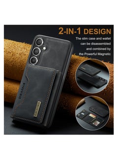 DGMING Wallet Case for Samsung Galaxy S24, DG.MING Premium Leather Phone Case Back Cover Magnetic Detachable with Trifold Wallet Card Holder Pocket for Samsung Galaxy S24 (Black)  - Image 3