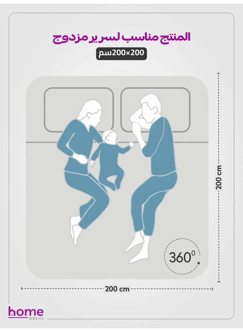 دوناتيلا طقم شرشف مطاط 3 قطع مزدوج 200×200 سم 35 سم فائق النعومة لون أبيض سحابي