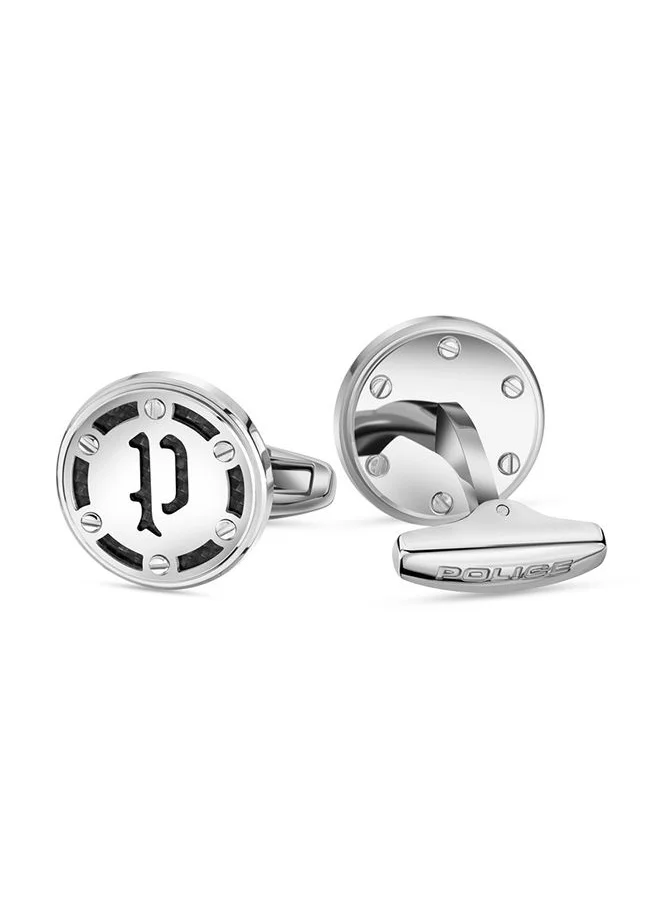 بوليس Police Stainless Steel Cufflinks for Men - Silver, PEAGC2215104