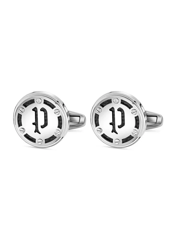 بوليس Police Stainless Steel Cufflinks for Men - Silver, PEAGC2215104