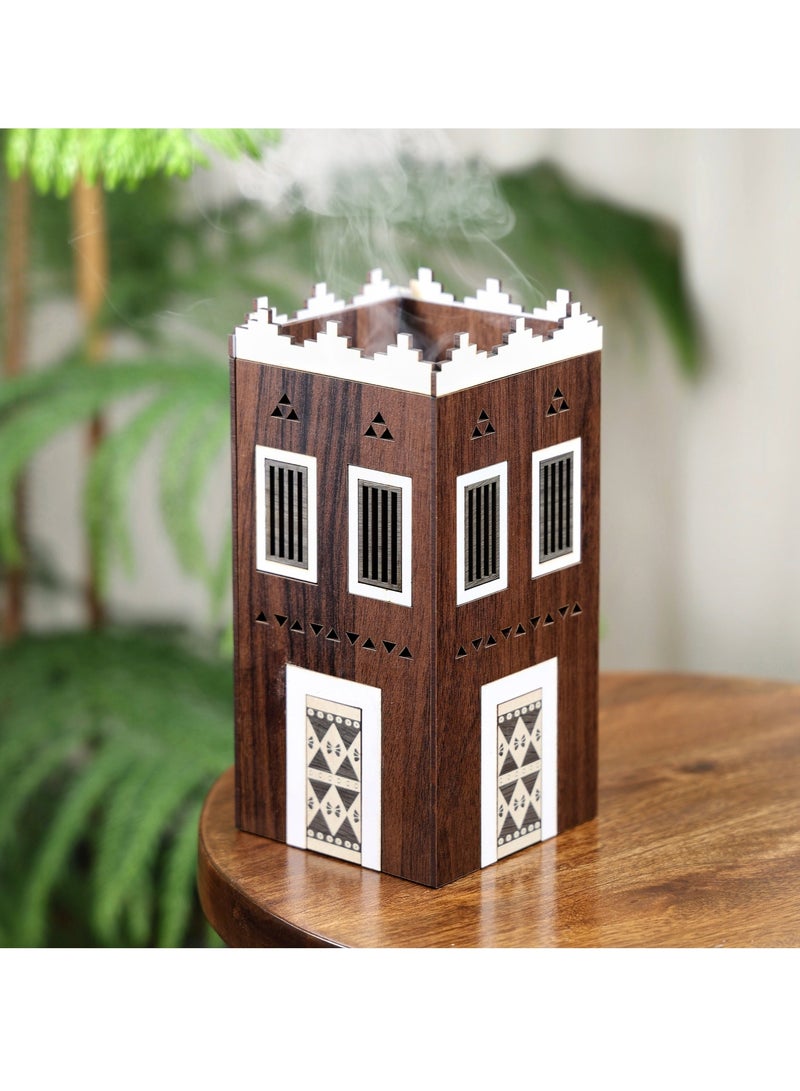 حكاية شمعة اليوم الوطني ، مبخرة تراثية خشبية انيقة مصنوعة من الخشب الفاخر - Image 2