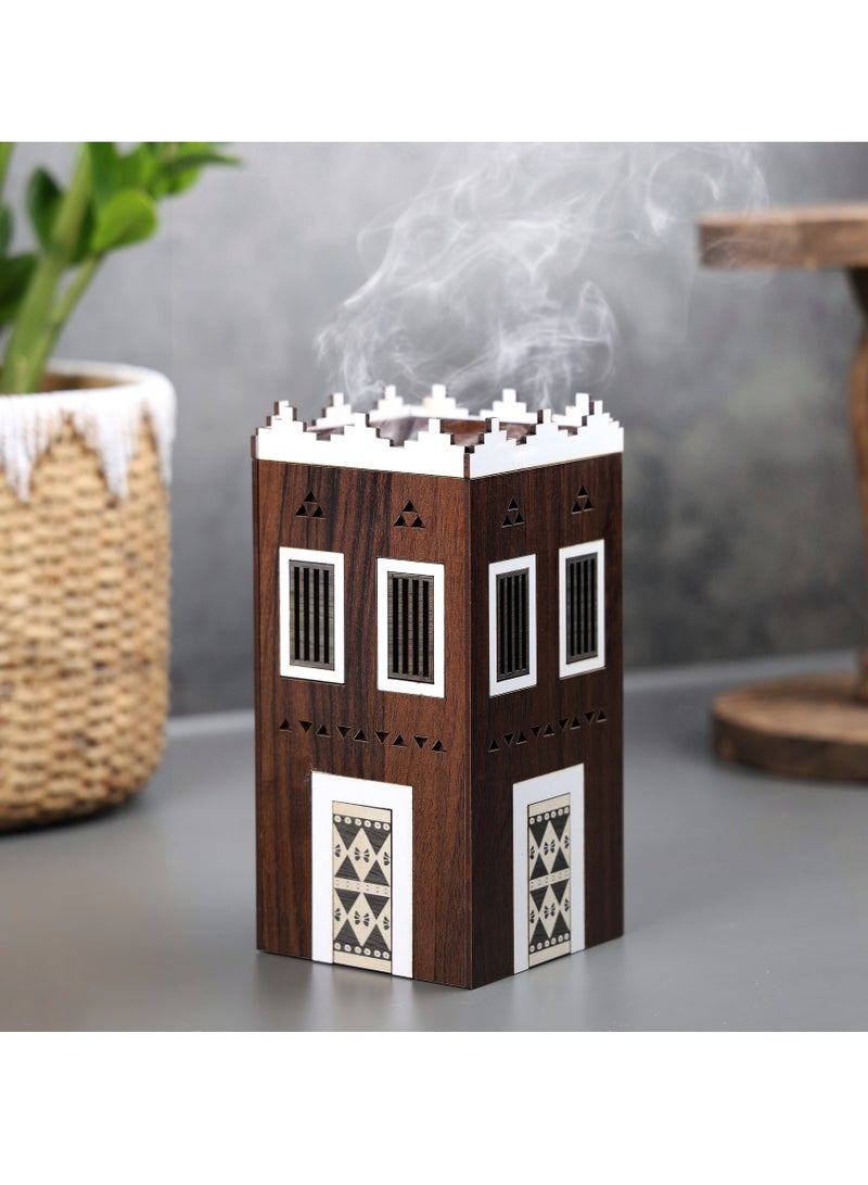 حكاية شمعة اليوم الوطني ، مبخرة تراثية خشبية انيقة مصنوعة من الخشب الفاخر - Image 3