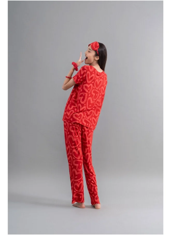 NeceSera Lovestruck Hearts Red Pajama Set