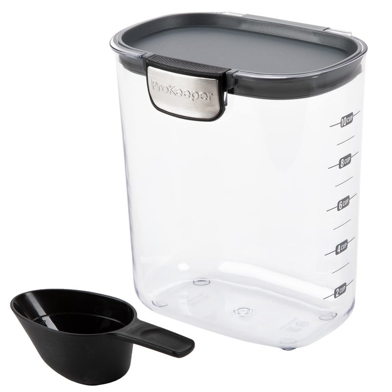 ProKeeper+ by Progressive International Clear Plastic Airtight Food Baker's Kitchen Storage Organization Container Canister Set with Magnetic Accessories (Grain 2.5-Quart) - Image 1