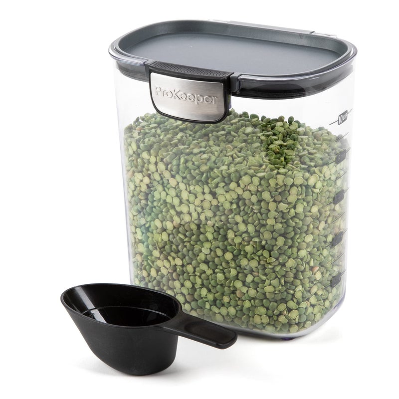 ProKeeper+ by Progressive International Clear Plastic Airtight Food Baker's Kitchen Storage Organization Container Canister Set with Magnetic Accessories (Grain 2.5-Quart) - Image 2