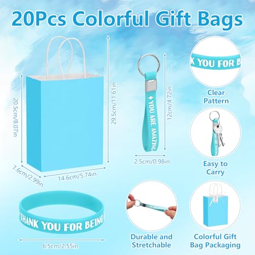 KBDHYY 141Pcs/20Set Employee Appreciation Gift Bulk Inspirational Thank You Gift with 16oz Plastic Tumblers Notebooks Pen Silicone Bracelets Keychain for Christmas Team Staff Teacher Nurse Coworker Volunteer - Image 4