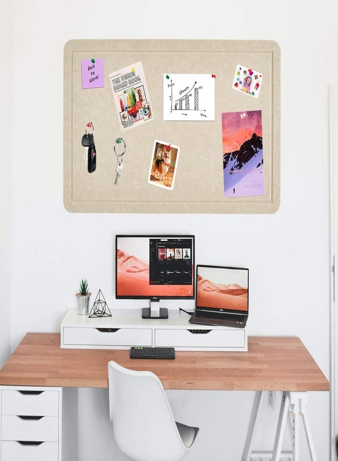 Vuzvuv Linen-Brown 28"x16" Large Cork Board with 50 Push Pins & Sticky Notes, Self-Adhesive Bulletin Board for Wall, Felt Pin Vision Board for Paste Notes,Schedules Offices Home - Image 4