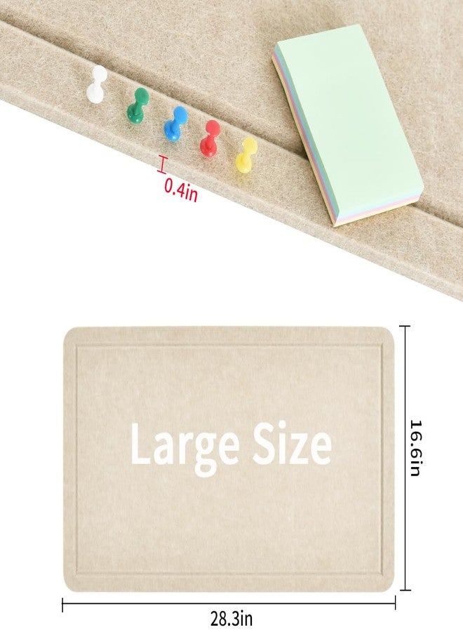 Vuzvuv Linen-Brown 28"x16" Large Cork Board with 50 Push Pins & Sticky Notes, Self-Adhesive Bulletin Board for Wall, Felt Pin Vision Board for Paste Notes,Schedules Offices Home - Image 2