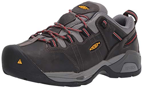KEEN Utility أحذية العمل للرجال من كين يوتيليتي ديترويت XT منخفضة الارتفاع مع واقي أصابع القدم من الفولاذ الرمادي الفاتح بوسا نوفا 12 عريض - Image 1