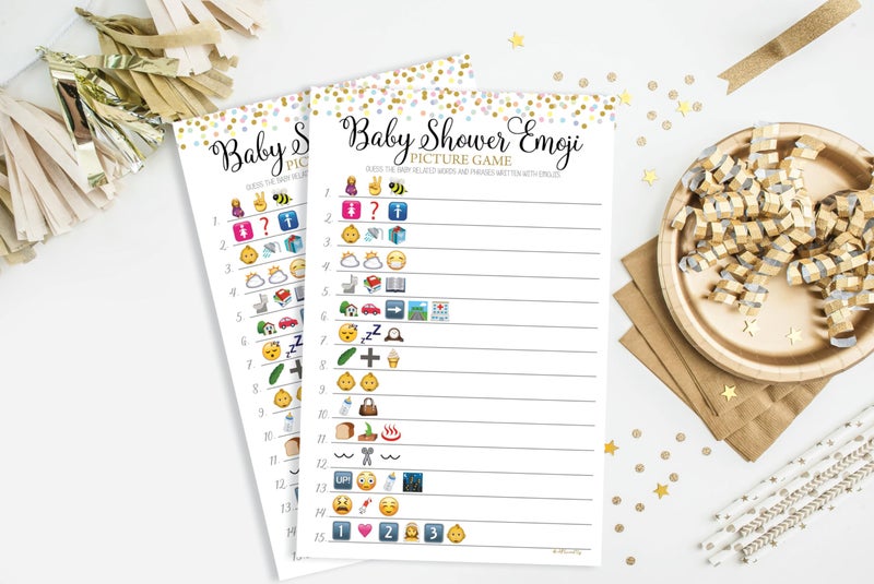 All-Ewired-Up All Ewired Up 50 Baby Shower Emoji Pictionary Picture Game - Baby Shower Game - Gender Neutral (50-sheets) - Image 5