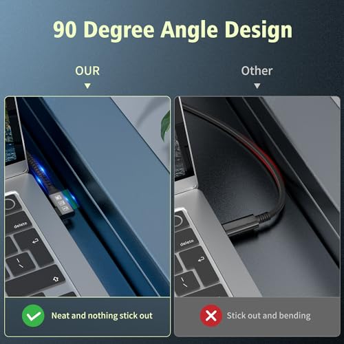 CHENLENIC 90 Degree USB C 3.2 Extension Cable 20Gbps, USBC 3.2 Gen2 Typec Male to Female Extender Cable Ultra 4K@60Hz 240W Charging 20Gbps Data Transfer with SSD eGPU (90 Degree Extension 20G 240W-3M) - Image 5