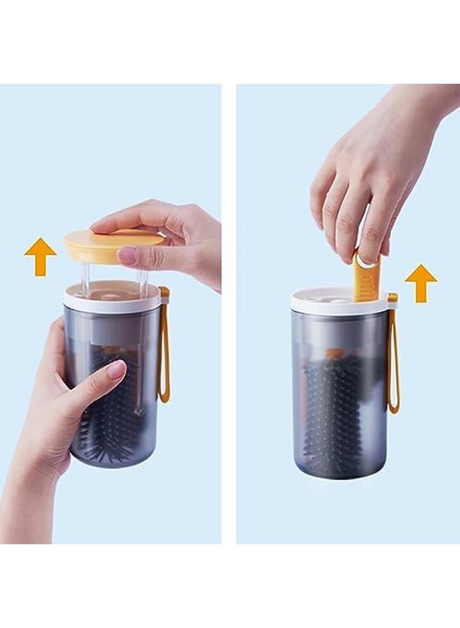 إي سي في في مجموعة فرش زجاجات الأطفال 6 في 1 مع موزع صابون الزجاجات وفرشاة الحلمة وفرشاة القش ورف تجفيف الزجاجات أثناء السفر والاستخدام المنزلي - Image 4