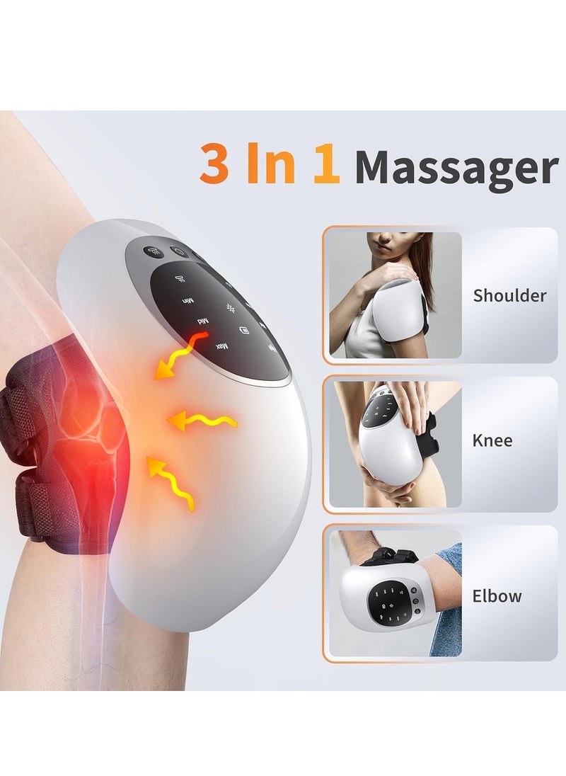 BORTONY Portable Knee Massager with Heat and Vibration Smart Hot Compress Knee Relaxing Massager LED Screen Kneecap Treasure Laser Infrared Elbow Shoulder Massager Relive Joint Pain Stiffness  - Image 2