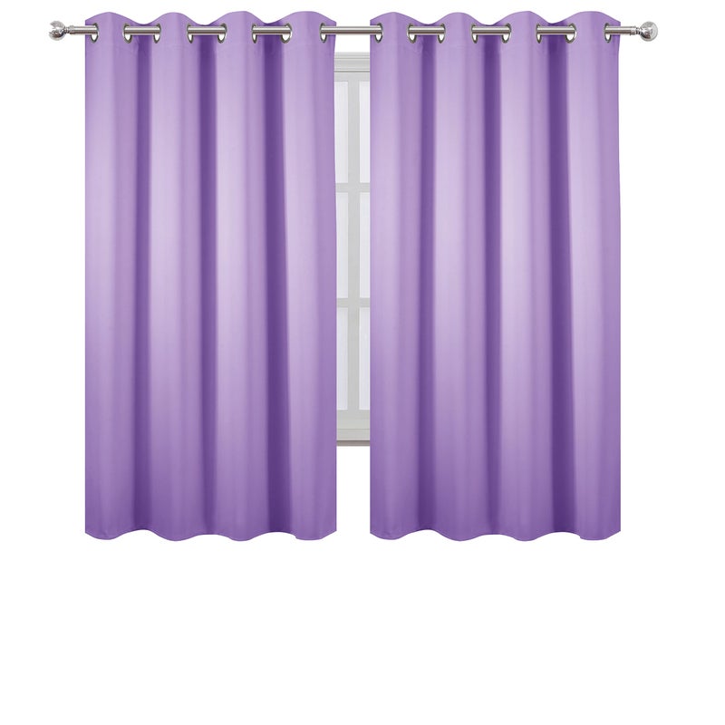 LEMOMO Lavender Blackout Curtains 52 x 63 Inch Length/Set of 2 Curtain Panels/Thermal Insulated Room Darkening Blackout Curtains for Bedroom - Image 2