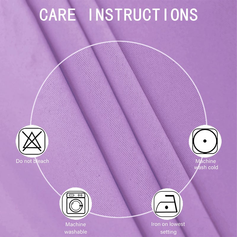 LEMOMO Lavender Blackout Curtains 52 x 63 Inch Length/Set of 2 Curtain Panels/Thermal Insulated Room Darkening Blackout Curtains for Bedroom - Image 4