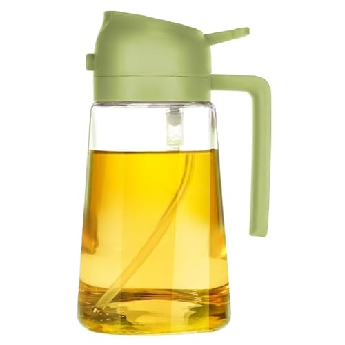 SiRaa Oil Dispenser Bottle for Kitchen - 2 in 1 Olive Oil Dispenser and Oil Sprayer - 470ml Olive Oil Bottle - Oil Sprayer for Cooking, Kitchen, Salad, Barbecue - Image 1