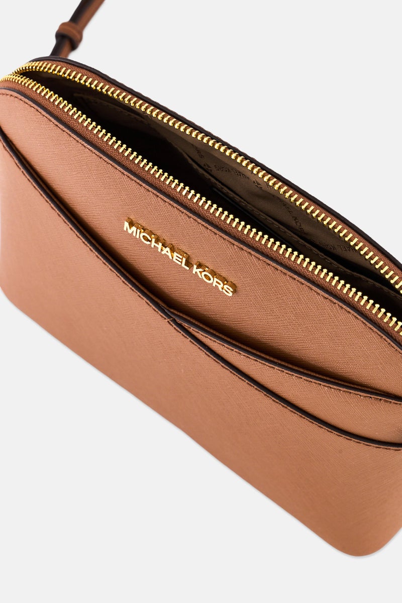 Michael Kors Women Hardware Logo Cross Body Bag 17,5 H x 21,5 L x 9 W cm, Brown  - Image 3