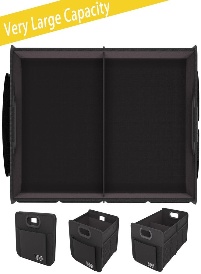 Homeve Car Trunk Organizer, Collapsible Multi-Compartment Car Organizer, Black, 2 Compart-Small - Image 2