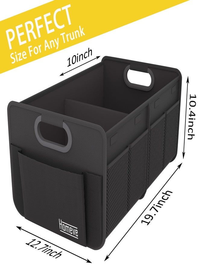 Homeve Car Trunk Organizer, Collapsible Multi-Compartment Car Organizer, Black, 2 Compart-Small - Image 3