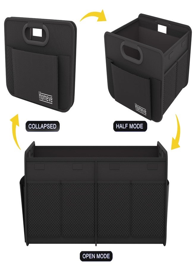 Homeve Car Trunk Organizer, Collapsible Multi-Compartment Car Organizer, Black, 2 Compart-Small - Image 4