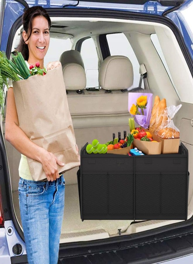 Homeve Car Trunk Organizer, Collapsible Multi-Compartment Car Organizer, Black, 2 Compart-Small - Image 5
