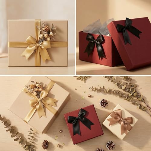 Luuao Gold Gift Wrap Bows – 50pcs 3.3 Inch Elegant Satin Bows for Gift Wrapping, Wedding Decor, Baby Shower, Party Decorations, Birthday, Easter, Christmas, Anniversary, DIY Crafts, Gift Bags - Image 2