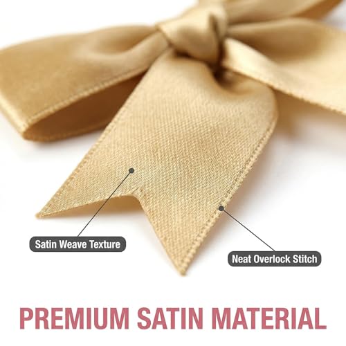 Luuao Gold Gift Wrap Bows – 50pcs 3.3 Inch Elegant Satin Bows for Gift Wrapping, Wedding Decor, Baby Shower, Party Decorations, Birthday, Easter, Christmas, Anniversary, DIY Crafts, Gift Bags - Image 4