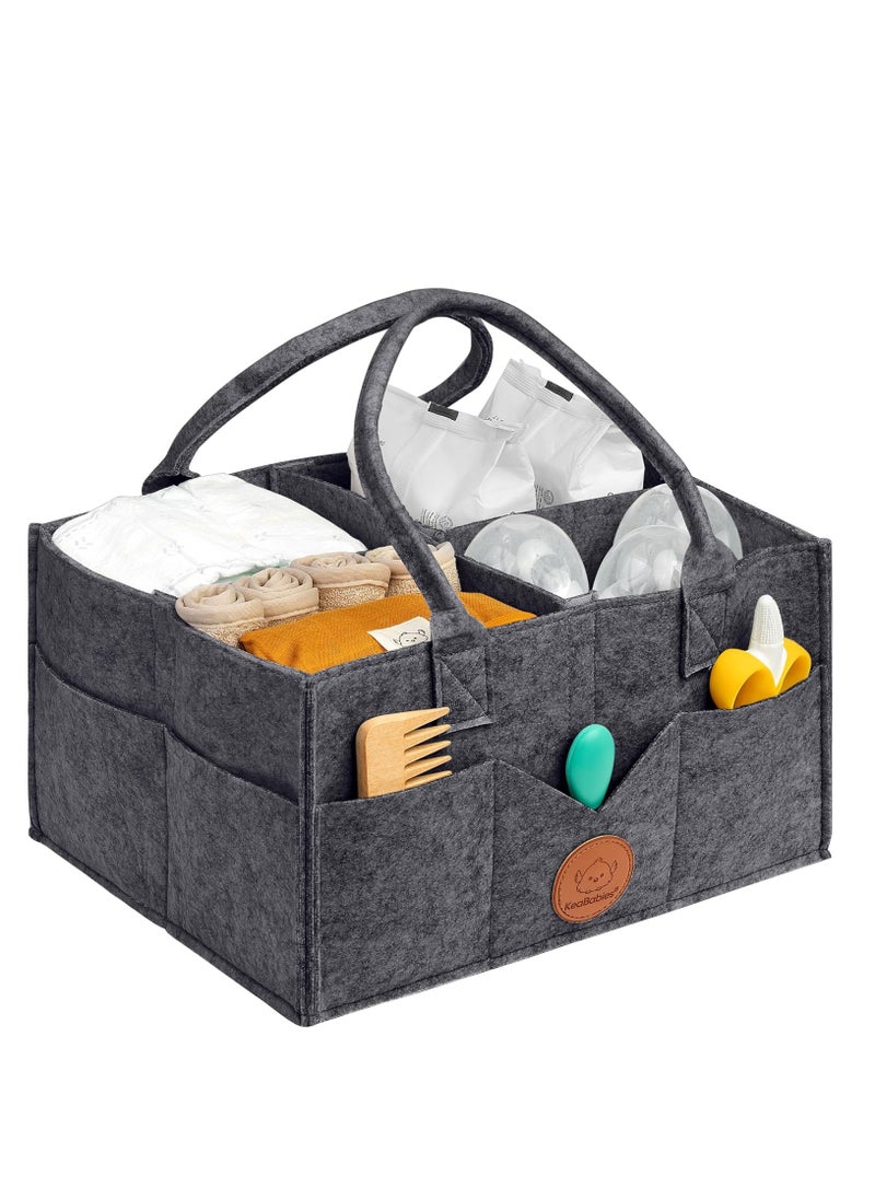 KeaBabies KeaBabies Diaper Caddy Organizer - Baby Organizer for Nursery, Car Storage Organizer, Baby Gift Basket, Changing Table Organizer, Portable Diaper Organizer Caddy for Girls, Boys (Mystic Grey)  - Image 1