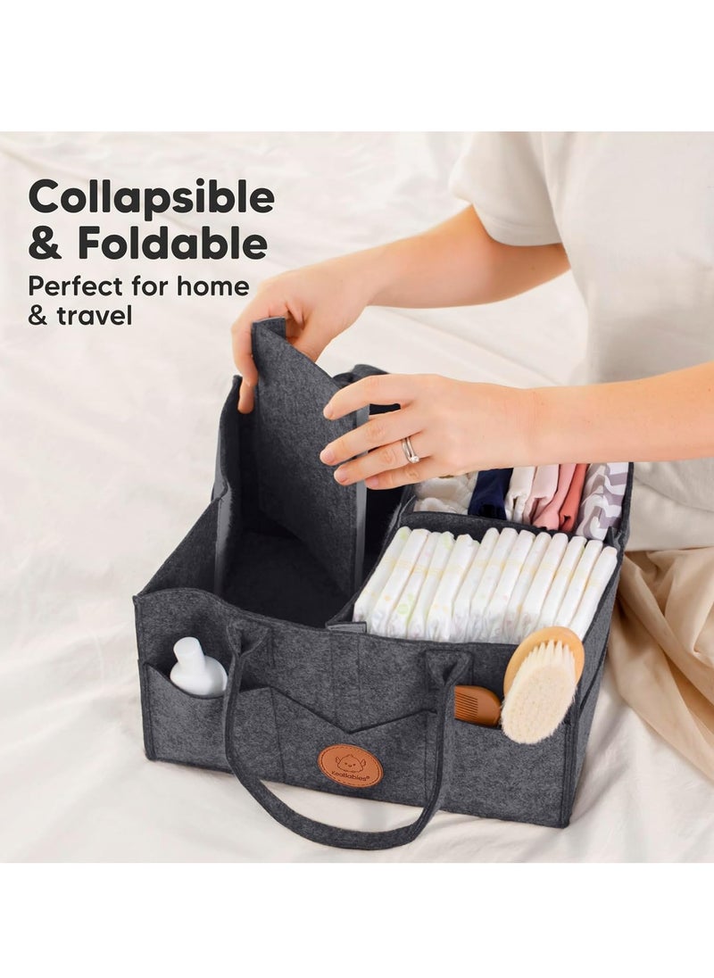 KeaBabies KeaBabies Diaper Caddy Organizer - Baby Organizer for Nursery, Car Storage Organizer, Baby Gift Basket, Changing Table Organizer, Portable Diaper Organizer Caddy for Girls, Boys (Mystic Grey)  - Image 5
