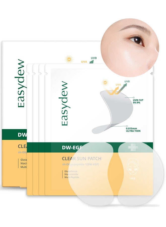 Easydew Dw-Egf Peptide Clear Patch - Outdoor Uv Block Ultra-Thin Transparent Sun Patches For Golf, Riding, Hiking, Driving - Adenosine, Glutathione, Hydrolyzed Collagen, 4 Packs - Image 1