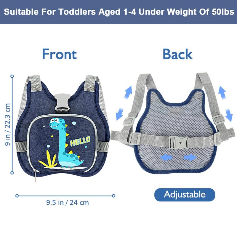 Accmor Toddler Harness Leash+ Reflective Anti Lost Wrist Link, Cute Dinosaur Kids Harness with Leash, Collapsible Child Harness Baby Leash Walking Wristband Protector Belt for Boys Girls Outdoor - Image 2